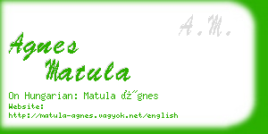 agnes matula business card